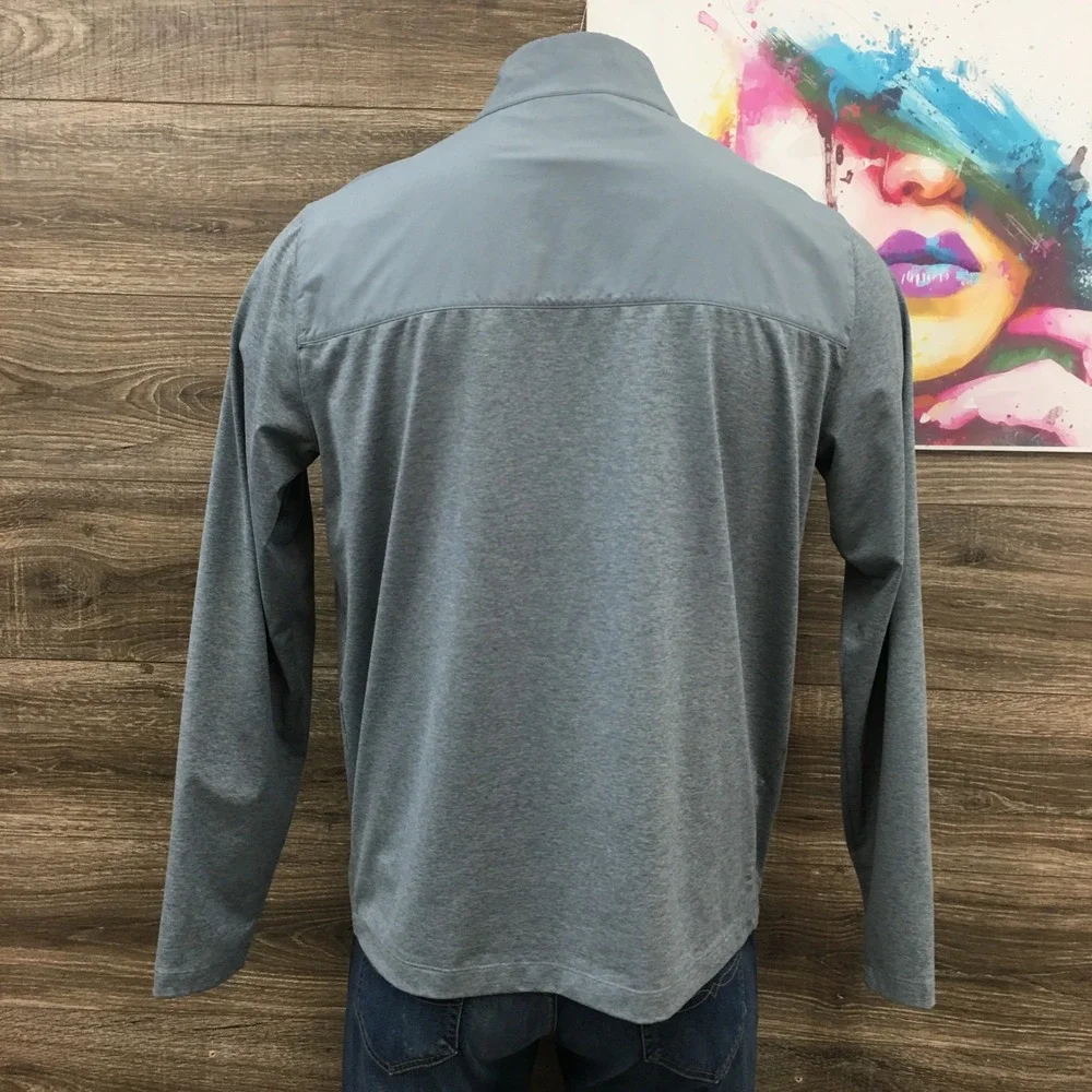 Vuori Mens XL Gray Performance Full Zip Training Jacket Mock Neck Activewear